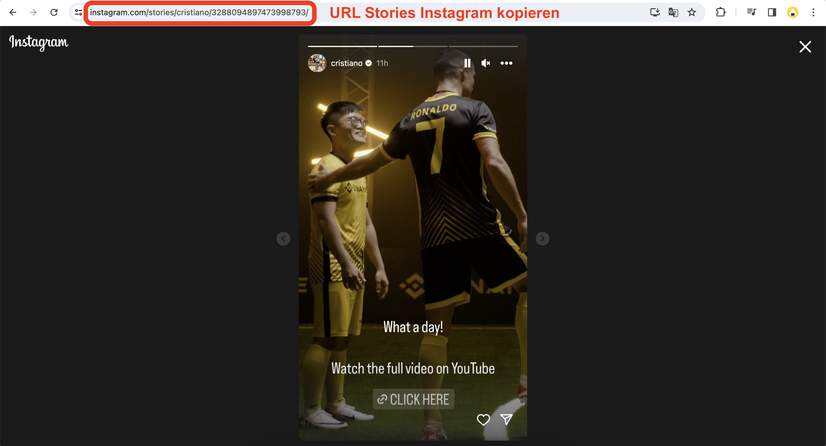 URL Stories Instagram kopieren